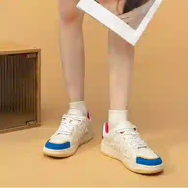 拉夏贝尔 合成革 舒适 百搭 休闲 增高轻便透气 低帮 板鞋 女款