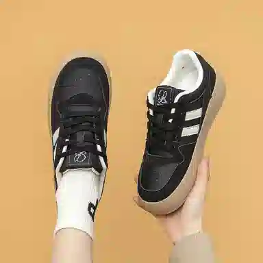 拉夏贝尔 合成革 百搭舒适 增高轻便 低帮 板鞋 女款