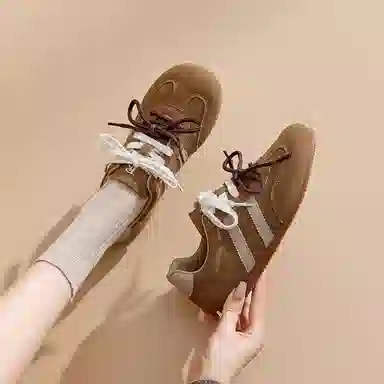 拉夏贝尔 潮流复古 百搭平底 德训舒适运动鞋 耐磨防滑 低帮 板鞋 女款