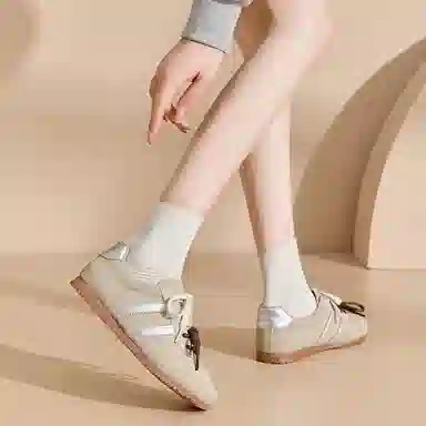 拉夏贝尔 潮流复古 百搭平底 德训舒适运动鞋 耐磨防滑 低帮 板鞋 女款