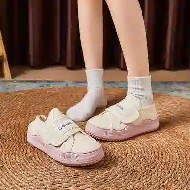 拉夏贝尔 一脚蹬懒人鞋 耐磨防滑 低帮 帆布鞋 女款