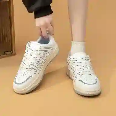 拉夏贝尔 合成革 舒适 百搭 休闲 增高轻便透气 低帮 板鞋 女款