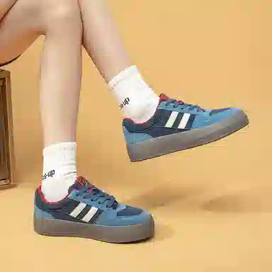 拉夏贝尔 合成革 百搭舒适 增高轻便 低帮 板鞋 女款