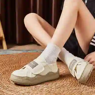拉夏贝尔 一脚蹬懒人鞋 耐磨防滑 低帮 帆布鞋 女款