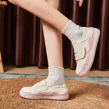 拉夏贝尔 一脚蹬懒人鞋 耐磨防滑 低帮 帆布鞋 女款