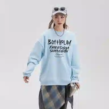 BOTH PLAY Dopamine Letter Print Sweatshirt