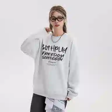 BOTH PLAY Dopamine Letter Print Sweatshirt