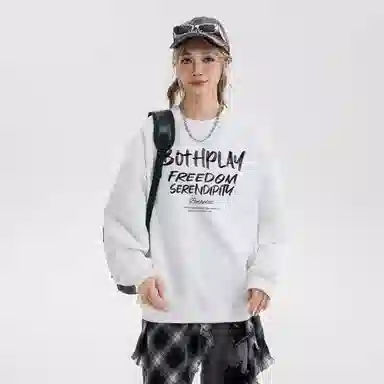 BOTH PLAY Dopamine Letter Print Sweatshirt