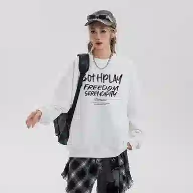 BOTH PLAY Dopamine Letter Print Sweatshirt