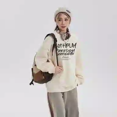 BOTH PLAY Dopamine Letter Print Sweatshirt