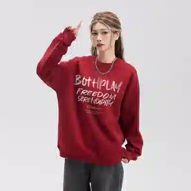 BOTH PLAY Dopamine Letter Print Sweatshirt