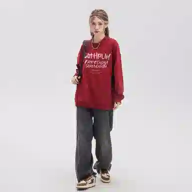 BOTH PLAY Dopamine Letter Print Sweatshirt