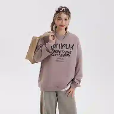 BOTH PLAY Dopamine Letter Print Sweatshirt