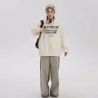 BOTH PLAY Dopamine Letter Print Sweatshirt