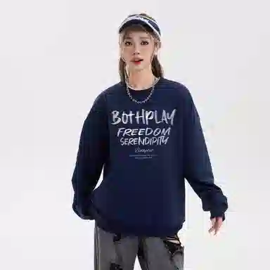 BOTH PLAY Dopamine Letter Print Sweatshirt