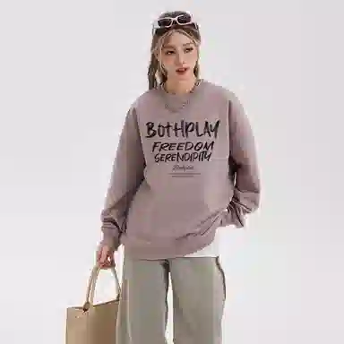 BOTH PLAY Dopamine Letter Print Sweatshirt