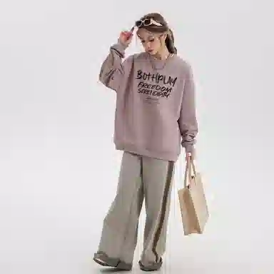 BOTH PLAY Dopamine Letter Print Sweatshirt