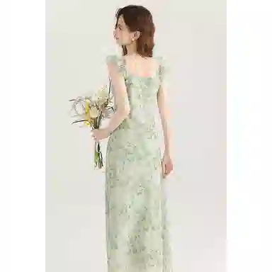 如续 小清新飞飞袖收腰显瘦连衣裙 女款