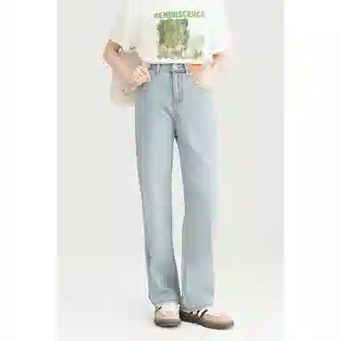 如续 直筒高腰百搭裤子牛仔裤 女款