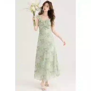 如续 小清新飞飞袖收腰显瘦连衣裙 女款