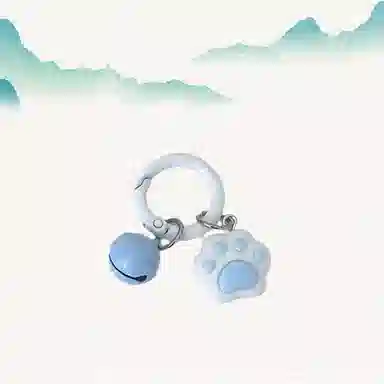 卡莱茵 可爱猫掌铃铛圆环扣软萌猫爪甜美 亚克力 挂件 男女同款情侣款