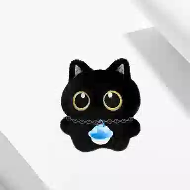 小煤球猫咪蓝铃铛创意公仔  潮流软萌百搭 小书包背包挂饰 #好运  卡莱茵 合金 毛绒 挂件 男女同款情侣款