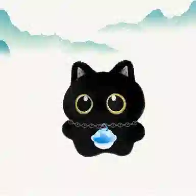 小煤球猫咪蓝铃铛创意公仔  潮流软萌百搭 小书包背包挂饰 #好运  卡莱茵 合金 毛绒 挂件 男女同款情侣款