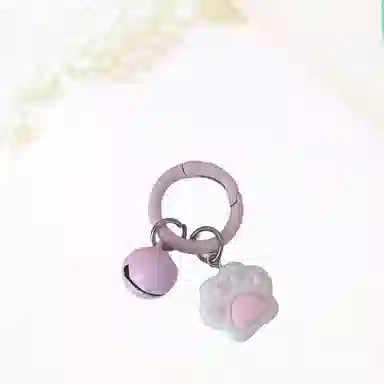 卡莱茵 可爱猫掌铃铛圆环扣软萌猫爪甜美 亚克力 挂件 男女同款情侣款