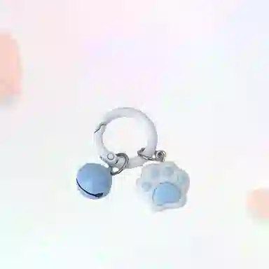 卡莱茵 可爱猫掌铃铛圆环扣软萌猫爪甜美 亚克力 挂件 男女同款情侣款