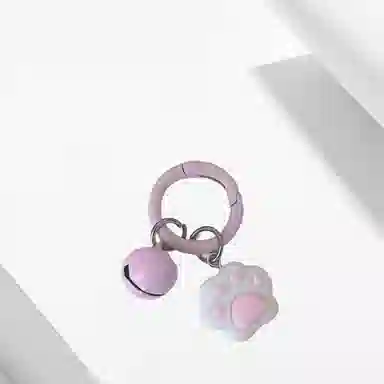 卡莱茵 可爱猫掌铃铛圆环扣软萌猫爪甜美 亚克力 挂件 男女同款情侣款