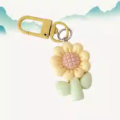 卡莱茵 奶油风胖乎乎花朵可爱甜美郁金香向日葵书包挂饰 亚克力 挂件 男女同款情侣款