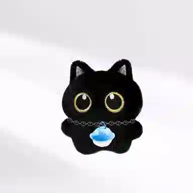 小煤球猫咪蓝铃铛创意公仔  潮流软萌百搭 小书包背包挂饰 #好运  卡莱茵 合金 毛绒 挂件 男女同款情侣款