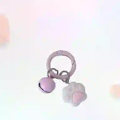 卡莱茵 可爱猫掌铃铛圆环扣软萌猫爪甜美 亚克力 挂件 男女同款情侣款