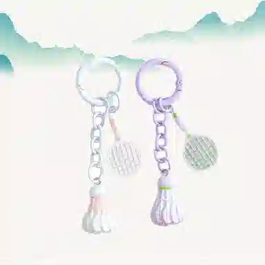 卡莱茵 羽毛球挂饰萌趣钥匙扣背包 树脂 挂件 男女同款情侣款