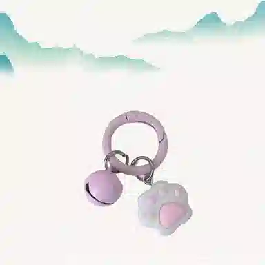 卡莱茵 可爱猫掌铃铛圆环扣软萌猫爪甜美 亚克力 挂件 男女同款情侣款