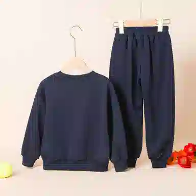 十月妈咪 童装 圆领字母印花长袖上衣长裤休闲运动套装 男童