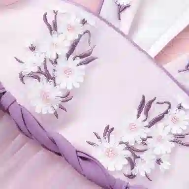 十月妈咪 童装 中国风网纱短袖儿童汉服 女童 长春花紫