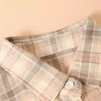 十月妈咪 童装 格子短袖衬衫 男童