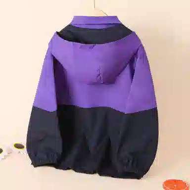 十月妈咪 童装 儿童休闲撞色印花连帽夹克外套 男童