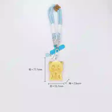 凤庙珠宝 奶茶熊猫 新中式轻奢国潮风福气满满财运亨通马上有钱财源滚滚 日常通勤包包搭配配饰 金 挂件 男女同款情侣款