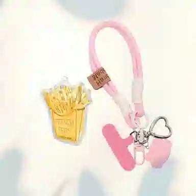 凤庙珠宝 薯条 可爱小巧精致温柔幸运小众浪漫甜蜜创意设计感#好运 金 挂件 男女同款情侣款