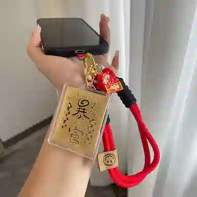 凤庙珠宝 暴富方牌 复古新中式轻奢国潮风福气满满财运亨通马上有钱财源滚滚 日常通勤包包搭配配饰 金 挂件 男女同款情侣款