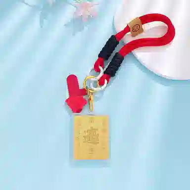 凤庙珠宝 暴富方牌 复古新中式轻奢国潮风福气满满财运亨通马上有钱财源滚滚 日常通勤包包搭配配饰 金 挂件 男女同款情侣款