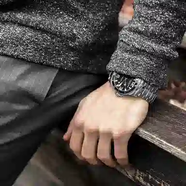 STUHRLING 43mm black 842.02+3950L.1