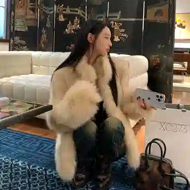 COCO LIMITED Fox Fur Coat Long