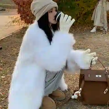 COCO LIMITED Fox Fur Coat Long