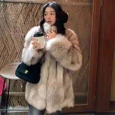 COCO LIMITED Fox Fur Coat Long