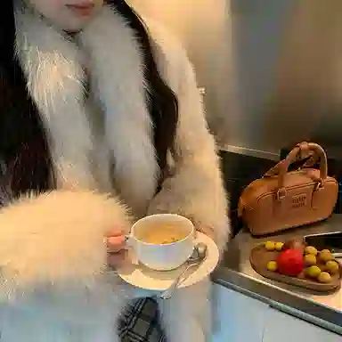 COCO LIMITED Fox Fur Coat Long