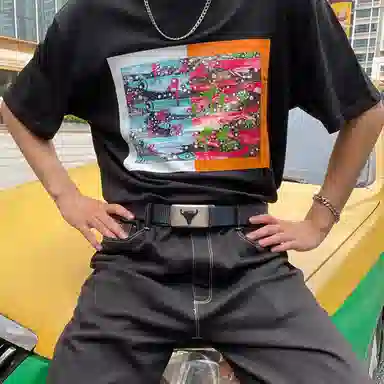 NINE NAIL Nylon Canvas Belt