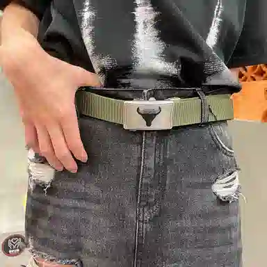 NINE NAIL Nylon Canvas Belt